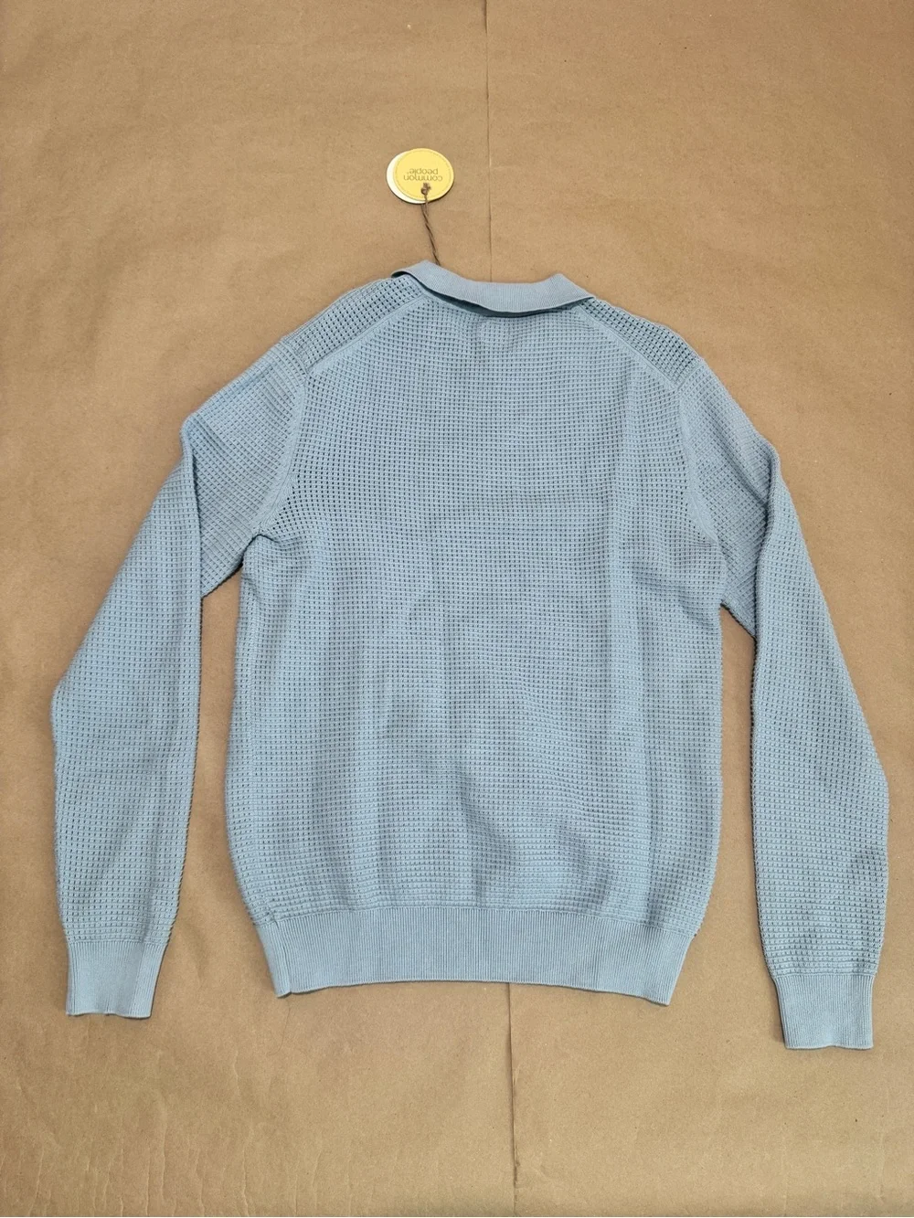 Common People Massie Blue Collar Cotton Sweater Knit Long Sleeve Regular Fit